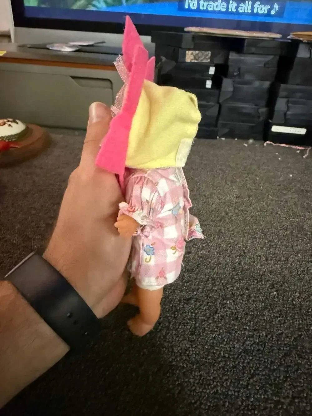 Vintage Simba Toys Baby Doll in Flower Costume Outfit